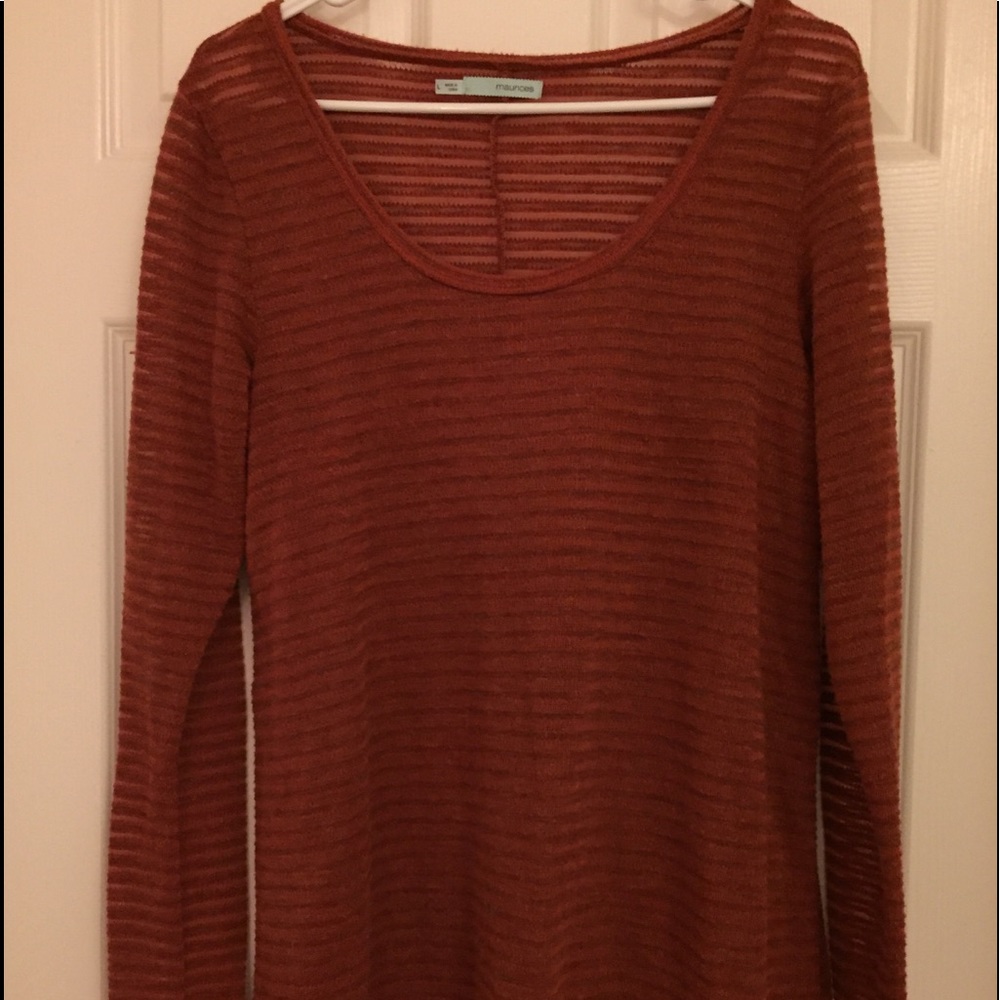 Brick Red Light Burnout Top size L